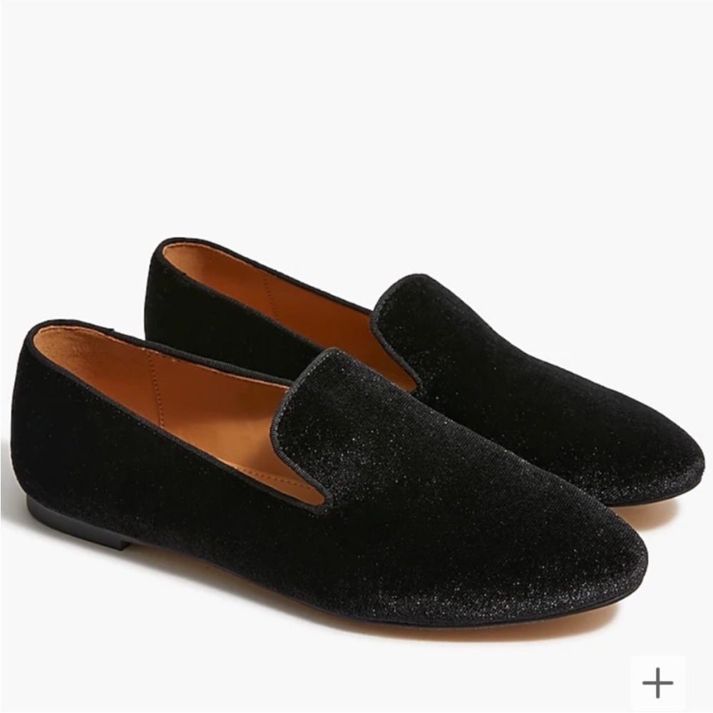 J. Crew Black Velvet Loafers